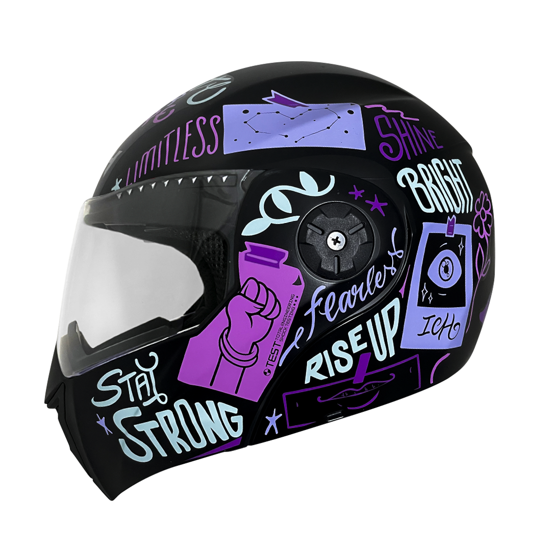 CASCO ART. ICH 3110 FEEL NEGRO MATEORADO C/ VISOR TRANSPARENTE 